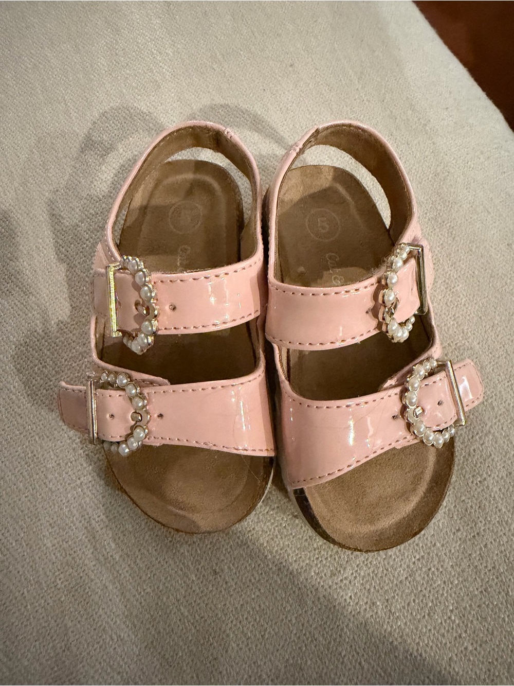 Toddler Girls Pink Pearl Buckle Sandals - Kids Shoes